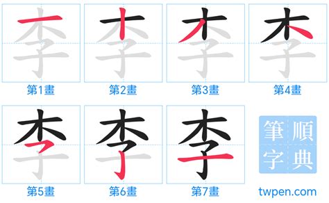 李 幾 劃|李的筆順 國字「李」筆畫